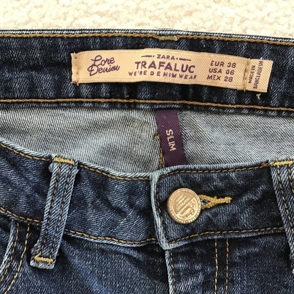 ZARA DENIM BLUE JEANS SIZE 6 SLIM - Picture 5 of 7